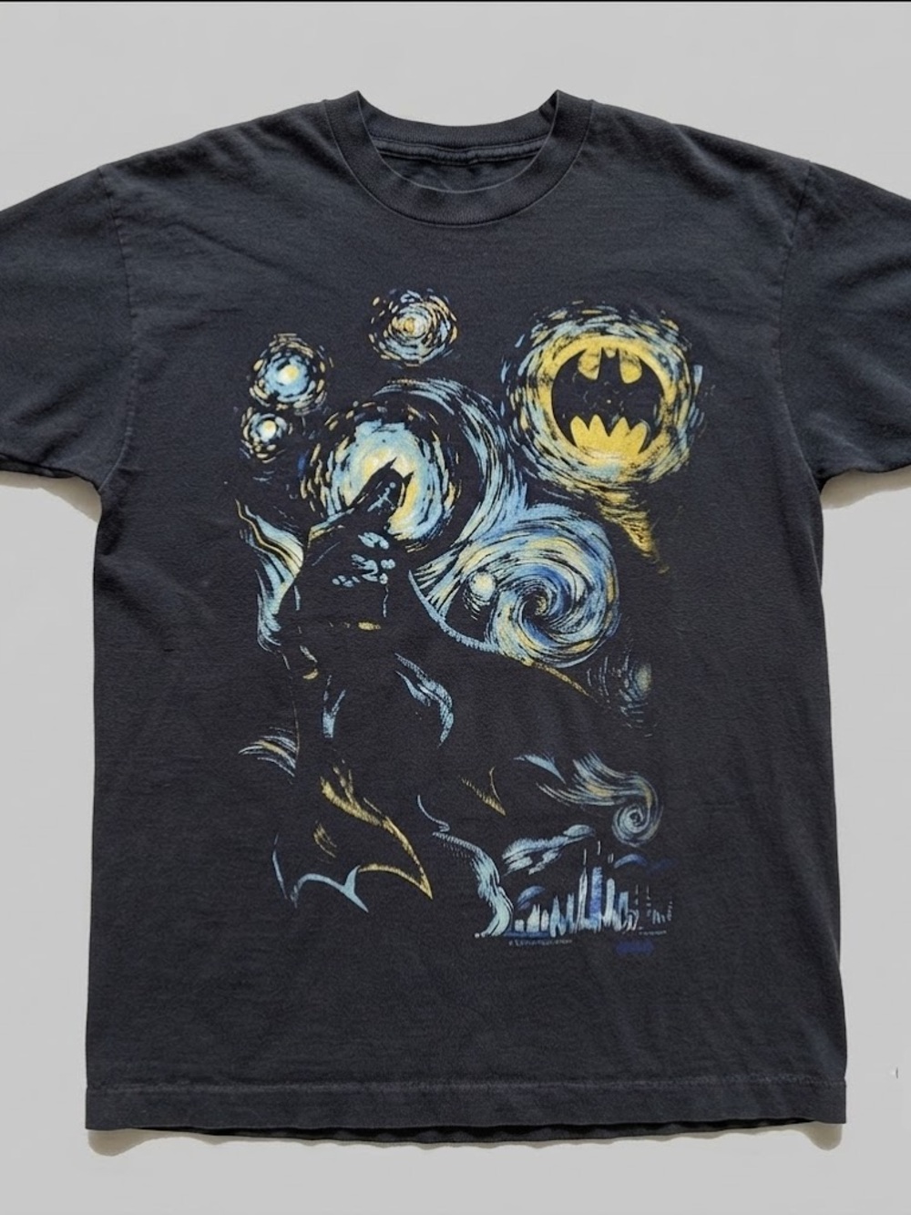 Gildan Black Batman Starry Night Graphic Tee